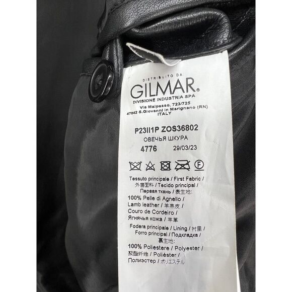 ICEBERG Leather Biker Jacket Size EU 44 Full Zip Men’s Jacket Green Black - Picture 15 of 16